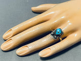 Outstanding Vintage Native American Navajo Morenci Turquoise Sterling Silver Ring-Nativo Arts