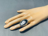 Important Cal Desson Vintage Native American Navajo Route 66 Sterling Silver Heavy Ring-Nativo Arts