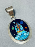 Sacred Shiprock Native American Navajo Turquoise Sterling Silver Pendant-Nativo Arts