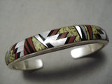 Important Vintage Native American Navajo Tommy Jackson Turquoise Sterling Silver Inlay Bracelet-Nativo Arts