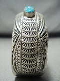 Ultra Detailed Vintage Native American Navajo Turquoise Sterling Silver Concho Bracelet-Nativo Arts