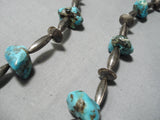 Wonderful Vintage Native American Navajo Turquoise Sterling Silver Necklace Old-Nativo Arts