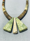 Intriguing Vintage Santo Domingo Old Turquoise Sterling Silver Necklace-Nativo Arts