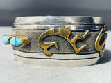 Native American Dancing Kokopelli Vintage Navajo Sterling Silver Bracelet Cuff-Nativo Arts