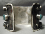 Supremely Rare Vintage Native American Navajo Green Bisbee Turquoise Sterling Silver Bracelet-Nativo Arts