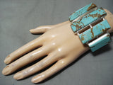 Enormous San Felipe Native American 8 Turquoise Sterling Silver Bracelet-Nativo Arts