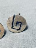 Authentic Early Vintage Native American Hopi Victor Coochwytewa Sterling Silver Earrings-Nativo Arts