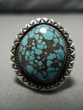 Important Calvin Martinez Carico Lake Turquoise Sterling Silver Native American Navajo Ring-Nativo Arts