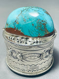 Native American Important Ben Begaye (d.) Domed Turquoise Sterling Silver Jewelry Box-Nativo Arts