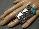 Important Navajo Alex Sanchez Sterling Silver Turquoise Native American Ring-Nativo Arts