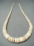 Native American Outstanding Santo Domingo Melon Shell Sterling Silver Necklace-Nativo Arts