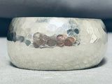Dazzling Vintage Native American Navajo Hammered Sterling Silver Bracelet-Nativo Arts