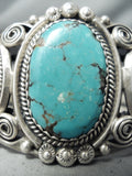 Gigantic Vintage Native American Navajo Old Morenci Turquoise Sterling Silver Bracelet-Nativo Arts