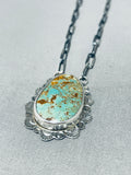 Jake Francosa San Felipe Royston Turquoise Sterling Silver Necklace-Nativo Arts