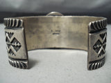 Native American Important Vintage Albert Jake White Buffalo Turquoise Sterling Silver Bracelet-Nativo Arts