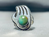 Noteworthy Vintage Native American Navajo Royston Turquoise Sterling Silver Ring Signed-Nativo Arts