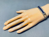 Elegant Vintage Native American Zuni Lapis Sterling Silver Bracelet-Nativo Arts