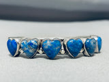 Very Unique Vintage Native American Navajo Heart Lapis Sterling Silver Bracelet-Nativo Arts