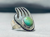 Noteworthy Vintage Native American Navajo Royston Turquoise Sterling Silver Ring Signed-Nativo Arts
