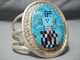 Native American So Intricate! Vintage Intricate Turquoise Sterling Silver Bracelet-Nativo Arts