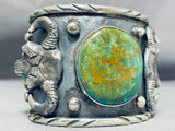 140 Gram Monster Native American Green Turquoise Sterling Silver Bracelet-Nativo Arts