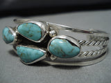 Pretty Green Turquoise Vintage Navajo Sterling Silver Native American Bracelet-Nativo Arts