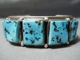 Fantastic Vintage Native American Navajo Sleeping Beauty Turquoise Sterling Silver Bracelet Old-Nativo Arts
