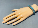 Steve Haloo Triple Row Turquoise Eye Vintage Native American Zuni Sterling Silver Bracelet-Nativo Arts