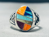 Jaw-dropping Native American Navajo Turquoise + Multi Sterling Silver Ring-Nativo Arts