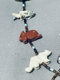 Expressive Grizzly Native American Navajo Turquoise Sterling Silver Necklace-Nativo Arts