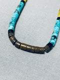 Native American Sensational Vintage Santo Domingo Turquoise Sterling Silver Necklace-Nativo Arts