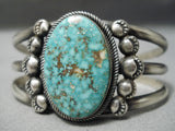 Quality Native American Navajo Intense Turquoise Sterling Silver Bracelet-Nativo Arts