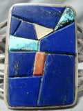 Important Vintage Native American Navajo Olivia Whitethorne Lapis Sterling Silver Bracelet-Nativo Arts