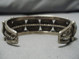 Magnificent Vintage Native American Navajo Morenci Turquoise Sterling Silver Bracelet Old-Nativo Arts