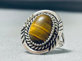 Fascinating Native American Navajo Tigers Eye Sterling Silver Ring-Nativo Arts