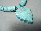 Exceptional Zuni Native American Turquoise Sterling Silver Necklace-Nativo Arts