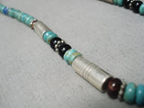 Authentic Vintage Native American Navajo Thomas Singer Turquoise Sterling Silver Necklace-Nativo Arts