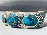One Of The Best Vintage Native American Navajo Morenci Turquoise Sterling Silver Bracelet-Nativo Arts