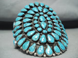 One Of The Biggest Best Vintage Native American Navajo Turquoise Sterling Silver Bracelet-Nativo Arts