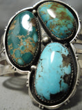 Lakes Of Turquoise Vintage Native American Navajo Sterling Silver Bracelet-Nativo Arts