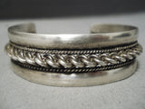 Skilled Vintage Navajo Sterling Silver Bracelet Old Native American-Nativo Arts