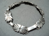 Amazing Vintage Navajo Native American Sterling Silver Bracelet Old-Nativo Arts