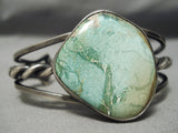 Superior Vintage Native American Navajo Royston Turquoise Sterling Silver Coiled Bracelet Old-Nativo Arts
