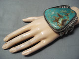 One Of Biggest Best Vintage Native American Navajo Royston Turquoise Sterling Silver Bracelet-Nativo Arts