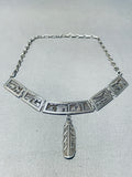Yazzie Vintage Native American Navajo Sterling Silver Storyteller Necklace Signed-Nativo Arts