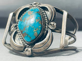 One Opf The Best Ever Vintage Native American Navajo Blue Gem Turquoise Sterling Silver Bracelet-Nativo Arts