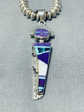 Extremely Valuable Last Chance Turquoise Vintage Native American Navajo Sterling Silver Necklace-Nativo Arts