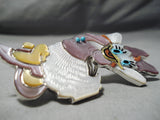 Largest Craziest Daisy Duck Native American Zuni Sterling Silver Shell Turquoise Ring-Nativo Arts