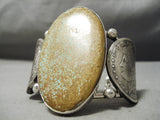 Huge Coin Native American #8 Turquoise Sterling Silver Bracelet Cuff-Nativo Arts