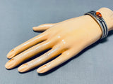 One Of A Kind Vintage Native American Navajo Ancient Tree Sap Sterling Silver Bracelet-Nativo Arts